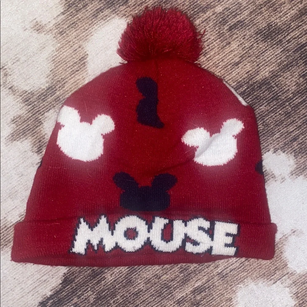 Kids Mickey Mouse beanie hat with Pom Pom